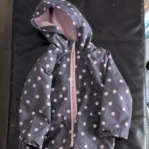 Carter's Pink and Gray Polka Dot Hooded Jacket